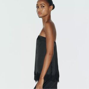 Zara satin effect lace tube top